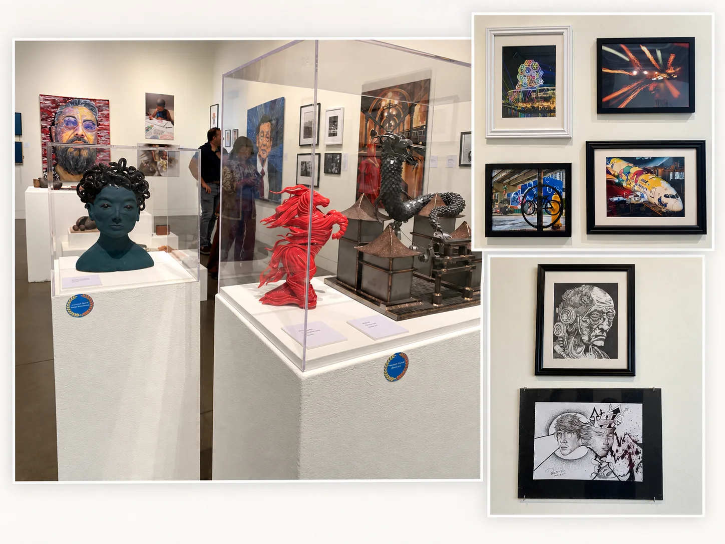 Student artwork on display at the Euphrat Museum of Art